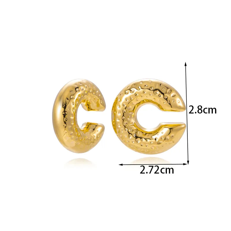 1 piece de boucle d'oreille Acier Inoxydable et une couche de Plaque Or 18K