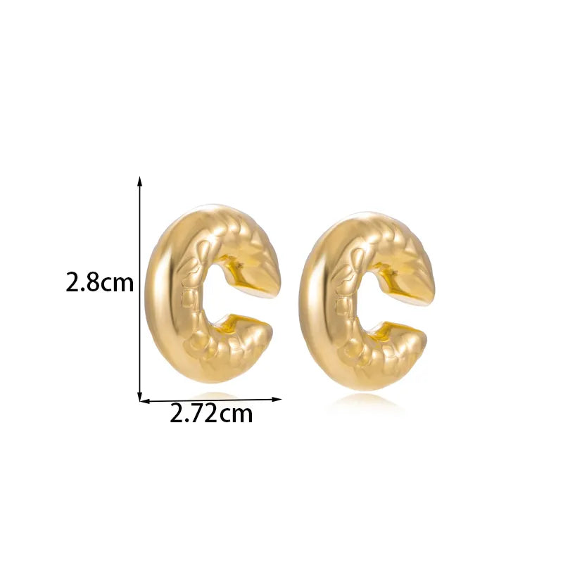 1 piece de boucle d'oreille Acier Inoxydable et une couche de Plaque Or 18K
