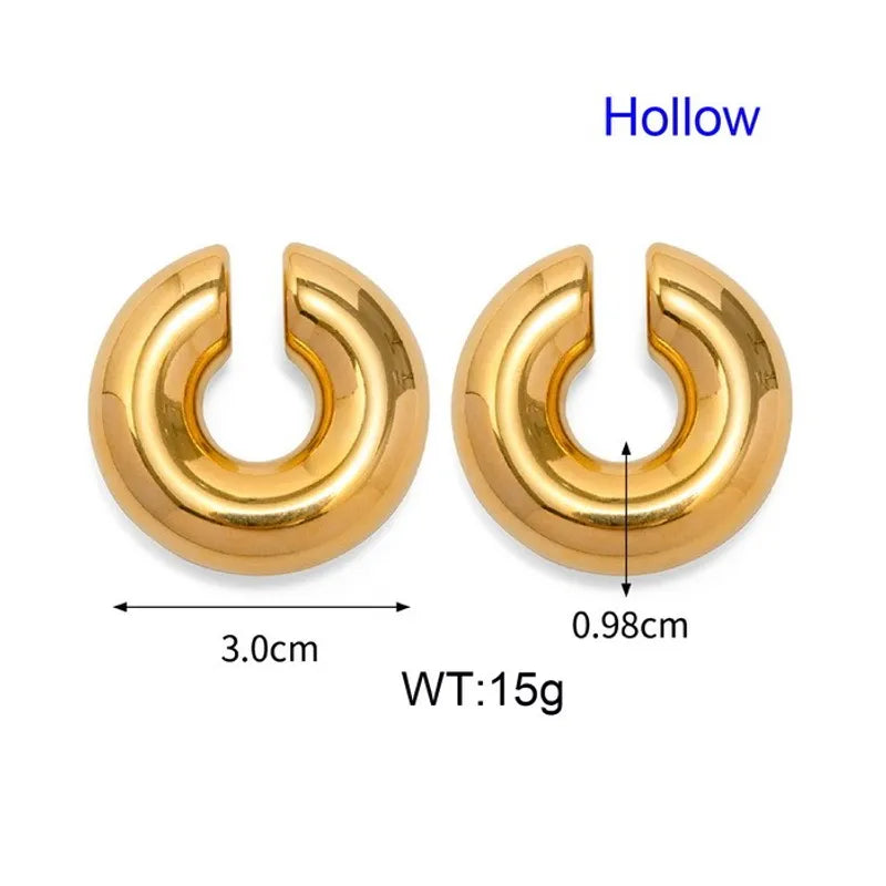 1 piece de boucle d'oreille Acier Inoxydable et une couche de Plaque Or 18K